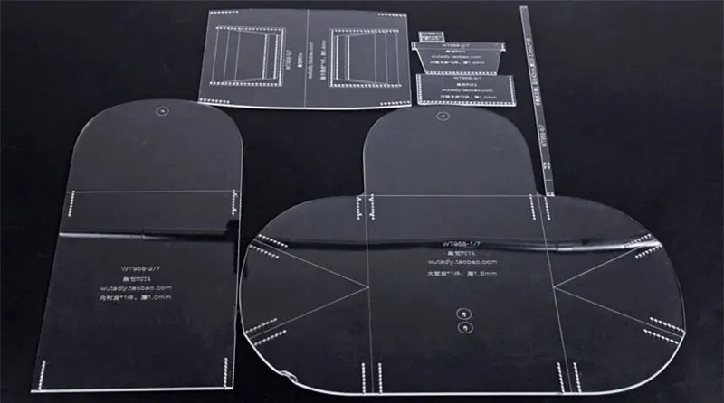 WUTA 958 маленький клатч акриловый шаблон, Дамская модель мини сумочки, набор прозрачных кожаных узоров, инструмент для резки кожи