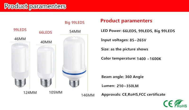 Новый светодио дный пламени E27 SMD2835 AC85-265V 1400-1600 К мерцающего эмуляции огни 66 светодио дный S 99 светодио дный S Декоративные