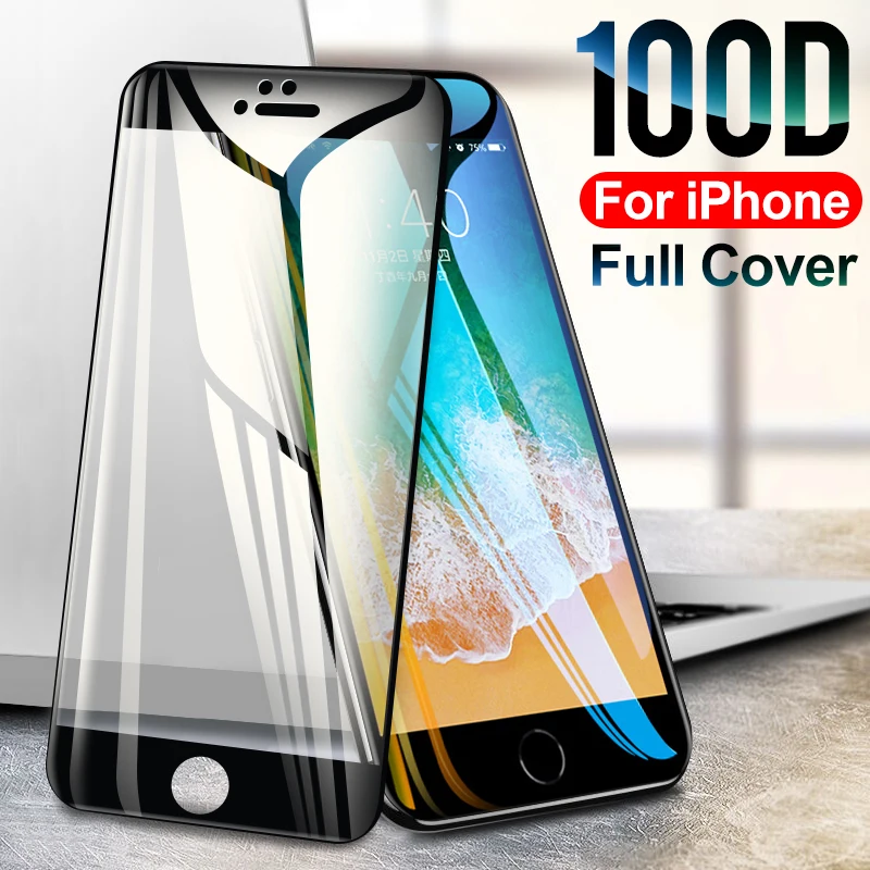 

Full Curved edge Tempered Glass For iPhone 8 7 6 6s Plus 5 5S Screen Protector For iPhone X XS Protective Glass on For iphone 8