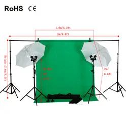 Аксессуары для фотостудий фон зонтик Освещение комплект + Задний план Поддержка Стенд + 3 * фонов + 4*45 Вт дневной лампа + 2 * зонтик