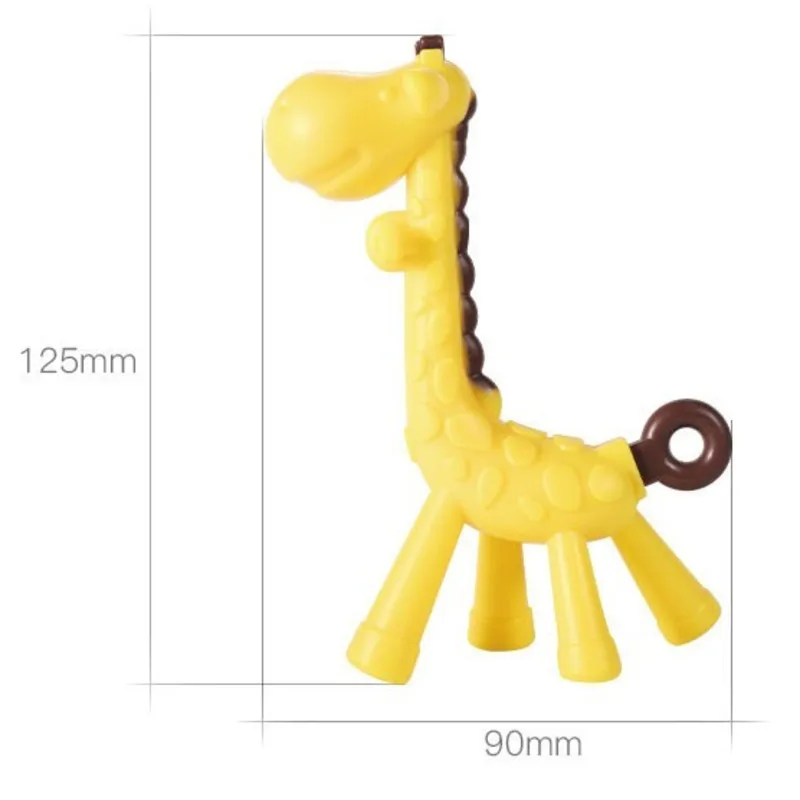 Safe Silicone Giraffe Baby Teether Soft Teething Toy BPA Giraffe Pendant Necklace Baby Food Grade Necklace Teething Hanging Toys