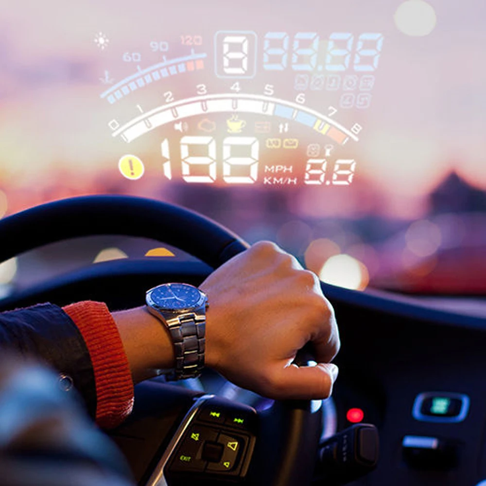 5.5in автомобиля HUD Headup Дисплей цифровой спидометр лобовое стекло проектор Авто дальнего света параметры проекции превышение скорости Предупреждение