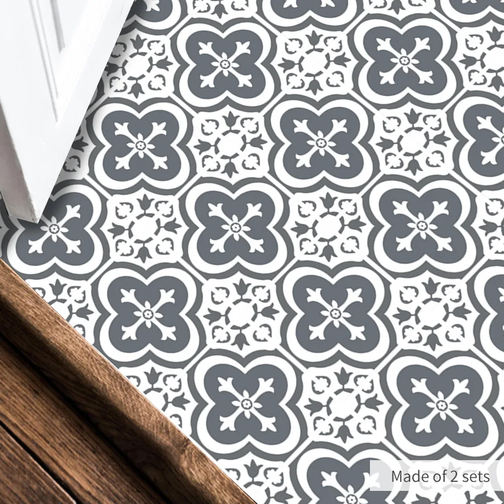 Waterproof Balck-White Wall Tiles Stickers Waist Line Kitchen Wall Sticker PVC Adhesive Bathroom Floor Wallpaper