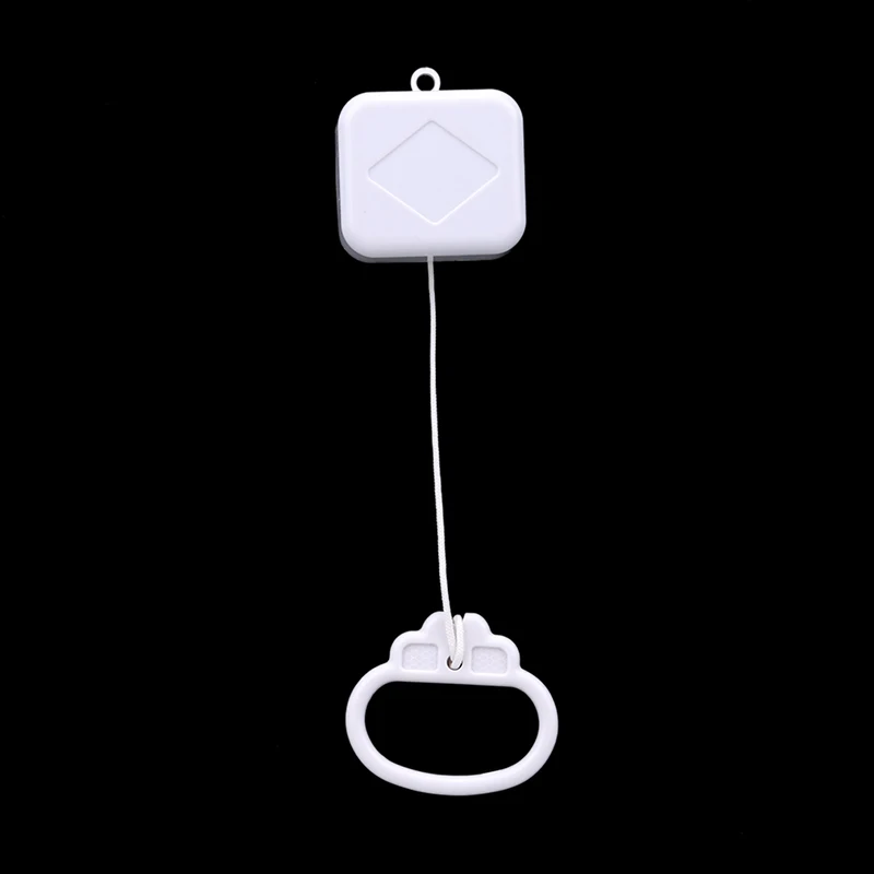 Vente chaude 1PC tirer anneau boîte à musique blanc en plastique tirer chaîne horloge cordon boîte à musique bébé infantile enfants lit cloche hochet jouet cadeau