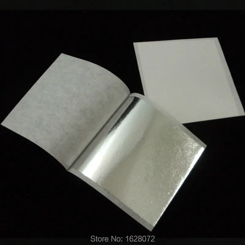 1000 sheets 8x8.5cm Taiwan shiny Imitation silver leaf foild for gilding decoration | Дом и сад