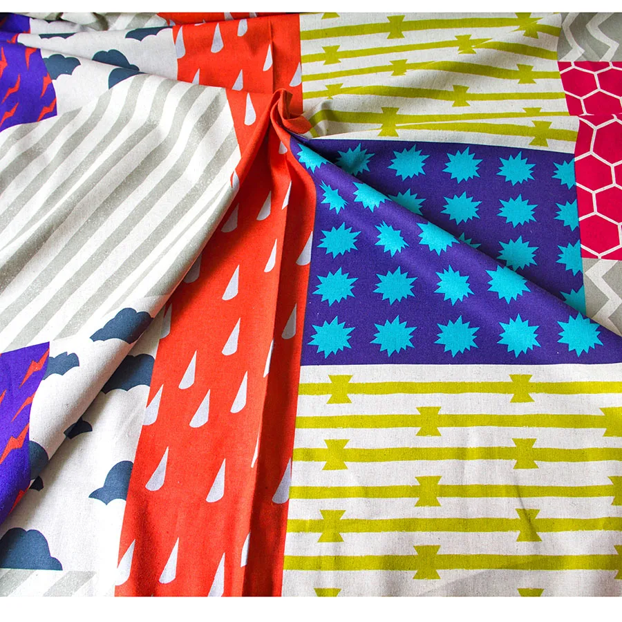 50cm*110cm Japanese Cotton Linen Fabric Quilting Fabric Echino By