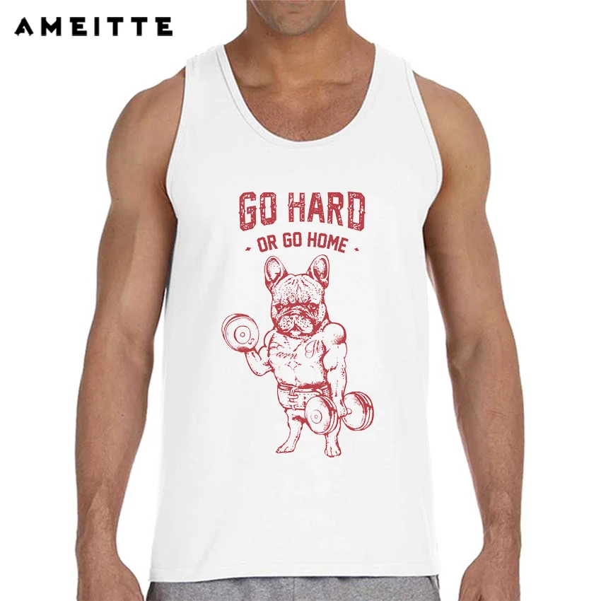 Забавный Мопс/кошка/Английский бульдог/приседания Вес подъема майка Топ мужские рубашки без рукавов летняя Высококачественная майка для занятий бодибилдингом Топы