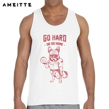 Забавный Мопс/кошка/Английский бульдог/приседания Вес подъема майка Топ мужские рубашки без рукавов летняя Высококачественная майка для занятий бодибилдингом Топы