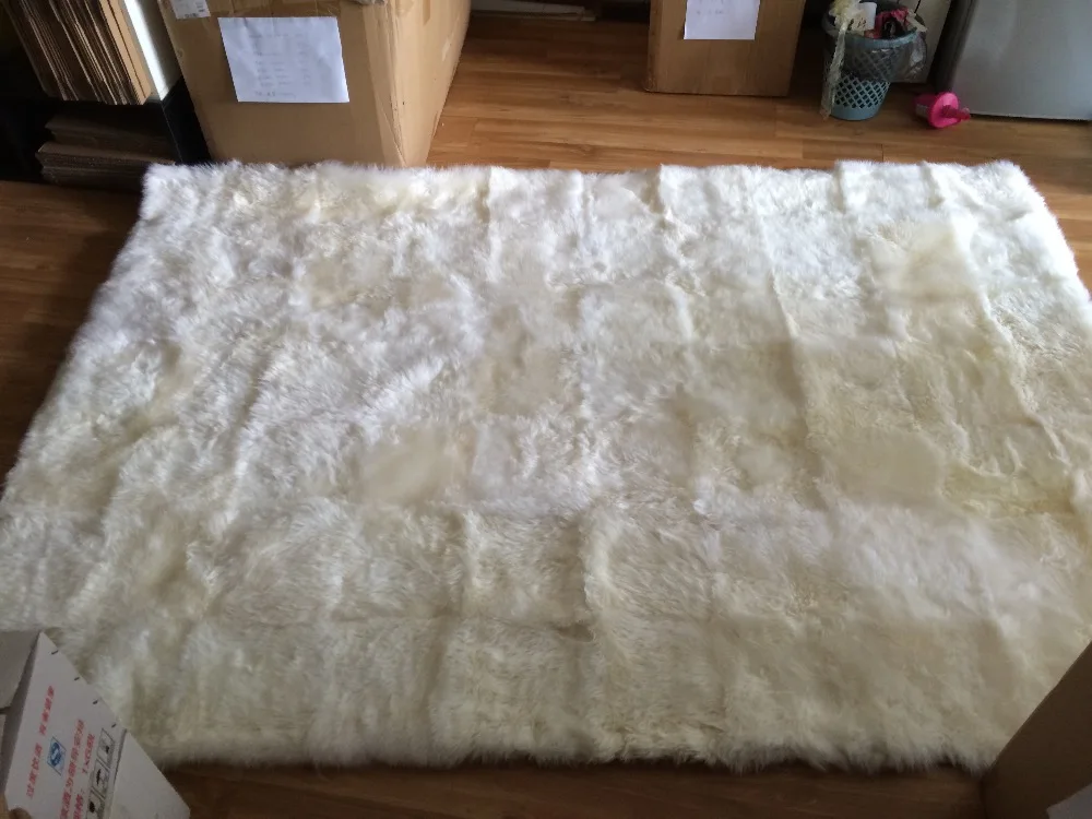 1Piece 200*160cm Ivory White Soft Natural Australian Sheepskin Large