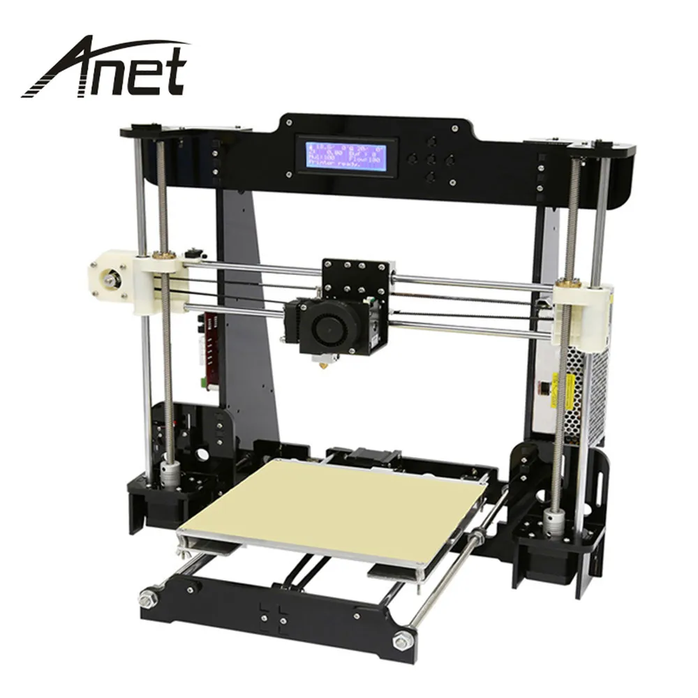 Anet A8 A6 E10 E12 обновление нормального и автоматического выравнивания Prusa I3 DIY алюминиевый 3d Принтер Комплект 10 м нить ЖК-экран 0,4 мм Экструдер