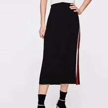 Модная Лоскутная юбка с высокой талией, прямые юбки