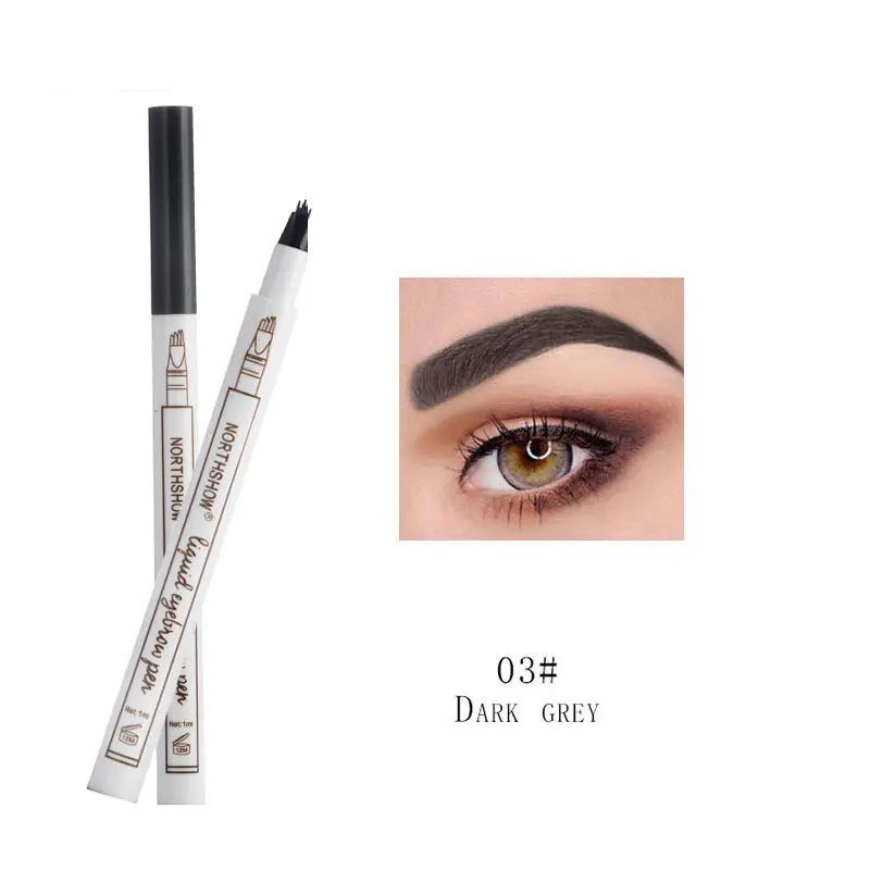 4 Head Fine Sketch Eyebrow Pen Makeup Tools Waterproof Microblading Eyebrow Tattoo Pen Fork Tip Eyebrow Pencils Tint Enhancer - Цвет: 4 Fork Tip 3