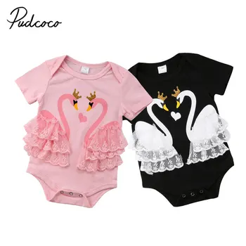 

Newborn Infant Baby Girls Lace Swan Romper Princess Baby Jumpsuit Baby Girls Summer Clothes