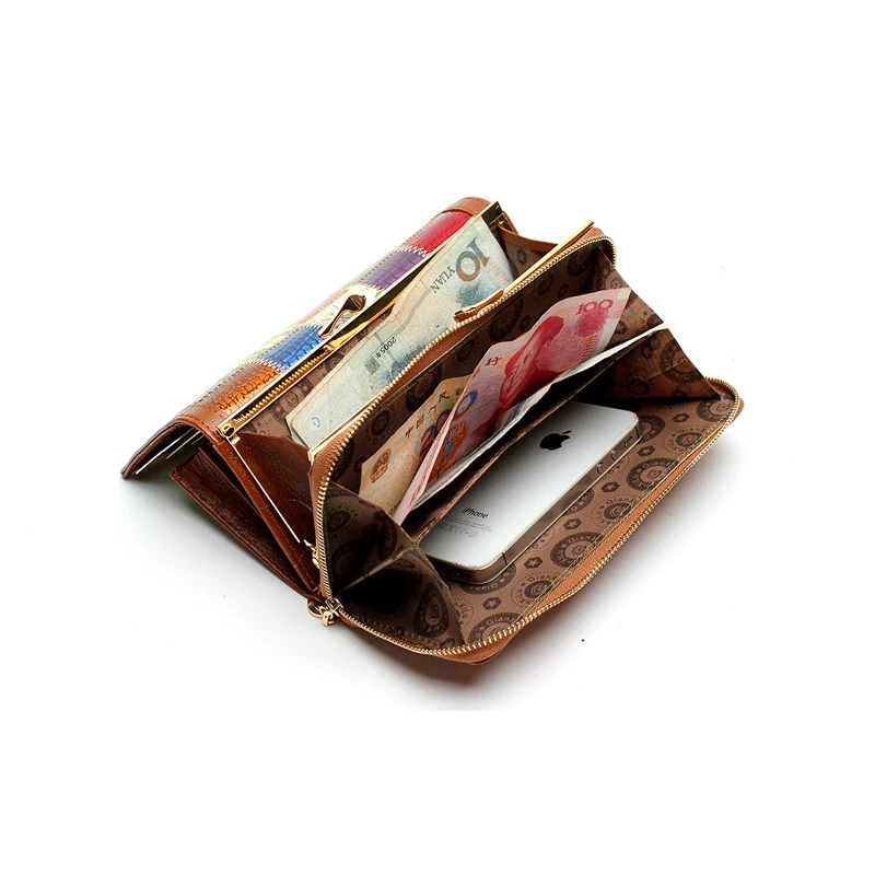 Брендовые женские кошельки из натуральной кожи, 3 сложения, с карманом для монет, Женский дорожный кошелек, Portefeuille femme cuir, подарки для женщин 820