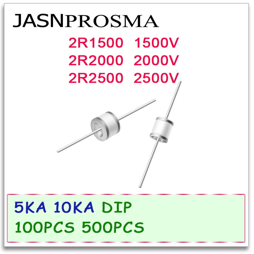 Jasnprosma Di Ceramica Tubo Di Scarico Del Gas Detonator Dip 5Ka 10Ka 2R1500 2R2000 2R2500 1500 V 2000 V 2500 V 100 Pz 500 Pz 5.5*6 8*6