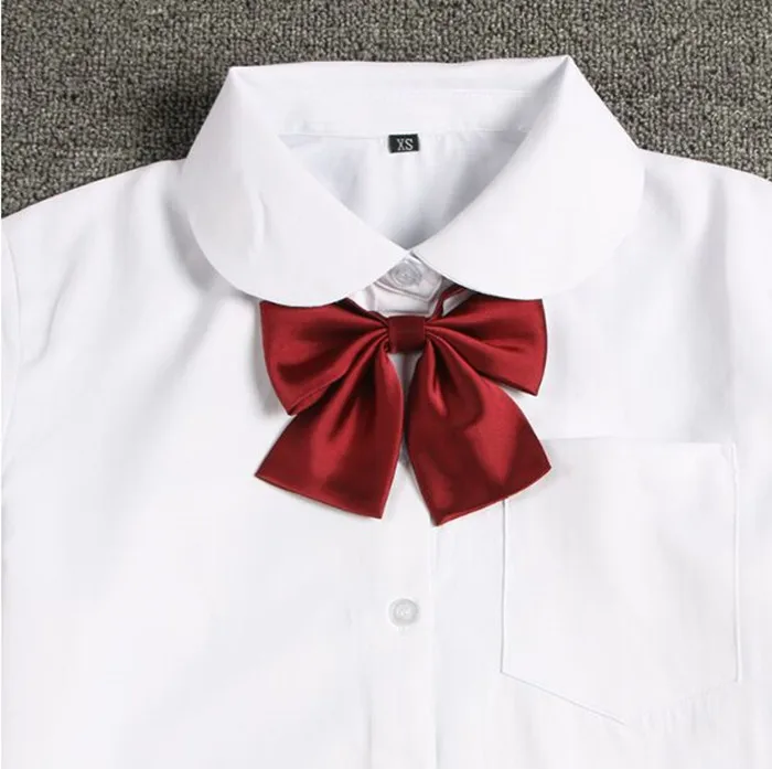 Для женщин Весна японский JK школьная Униформа Топ Mori для девочек элегантный дизайн одноцветное Цвет длинный рукав белая рубашка блузка Blusa