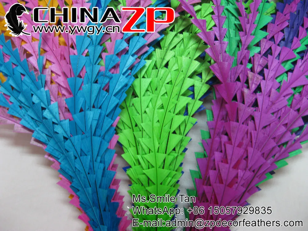 14~16 inch Feather Stripped Coque Diamond Train Bunch (6)