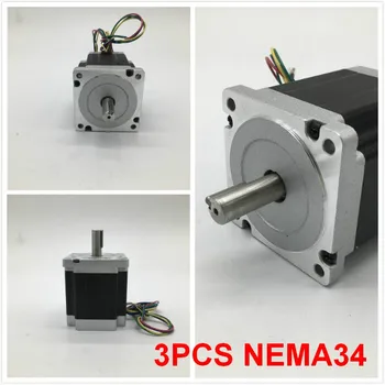 

3PCS Stepper Motor Nema34 86*80mm 4A 4Nm 580Oz-in 2ph 4 Wires High Torque for CNC Router Lathe