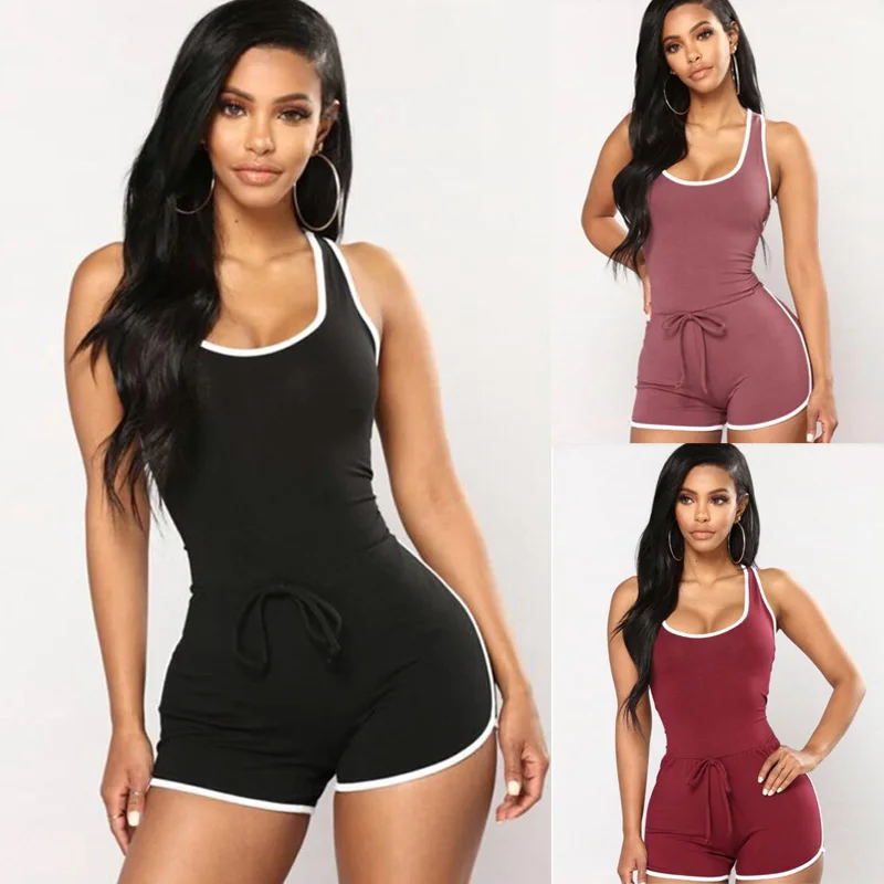 

UK Women Casual Short Romper Jumpsuit Sleeveless Beach Bodycon Playsuit