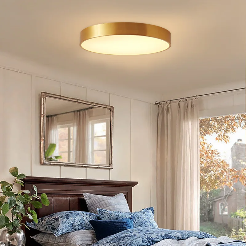 

American Style 3 Colors LED Ceiling Light Creative round Living Room Bedroom Study Aisle Terrace/Patio Ultra-Thin Ceiling Lamp