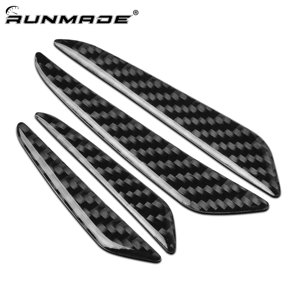 runmade 4Pcs/set Car Door Protector Door Side Edge Protection Guards Stickers For Universal Car Carbon Fiber