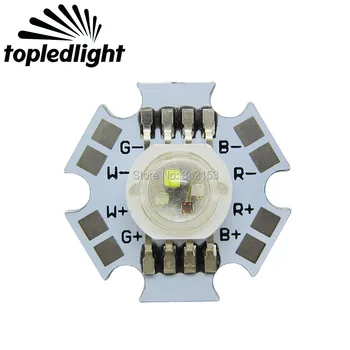 

4W RGBW High Power Led Emitter Lamp Light On White PCB Board Red 620-630nm Green 520 - 530nm Blue 460 - 470nm White 6000-6500K