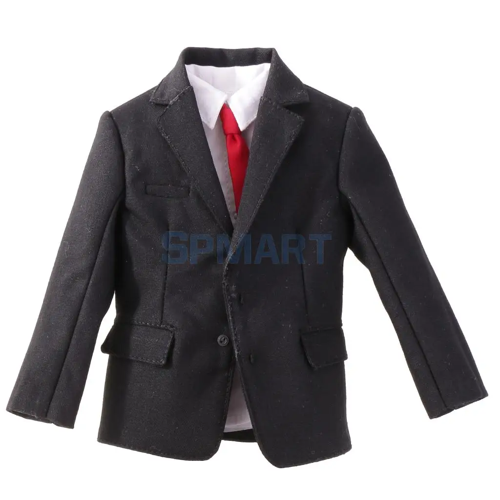 1/6 Male Gentleman Business Suit Outfit PU Leather Shoes Set for 12