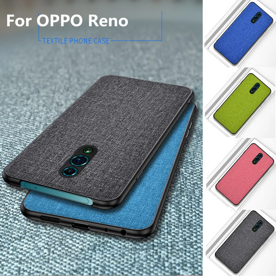 

For OPPO Reno Case soft Fabric Cloth Hard PC Back Cover For OPPO realme 5 Pro Reno 2 Reno Z 2Z 10x zoom Case Business case Funda