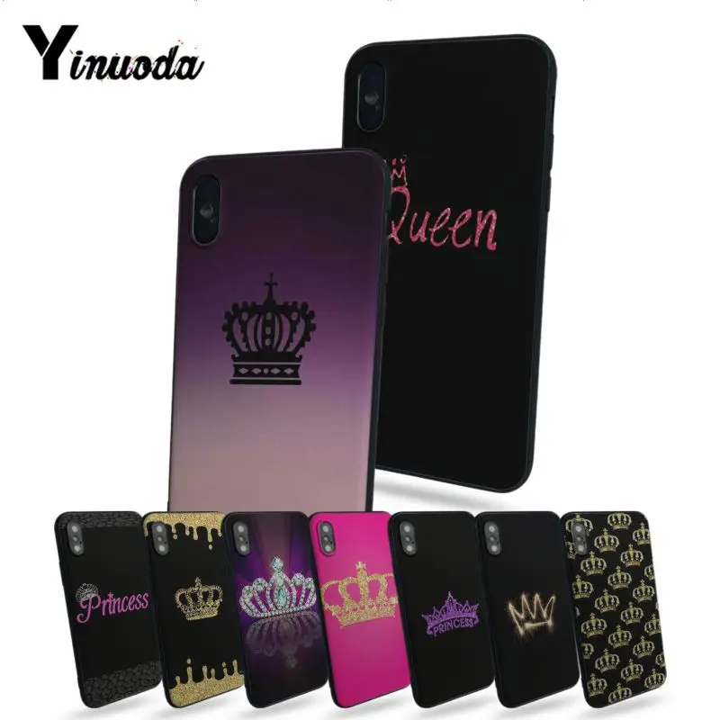 Best Yinuoda PRINCESS Queen boss crown king Luxury Quality Phone Case For iphone x 8 8plus and 7 7plus 6s 6s Plus 6 6plus 5s