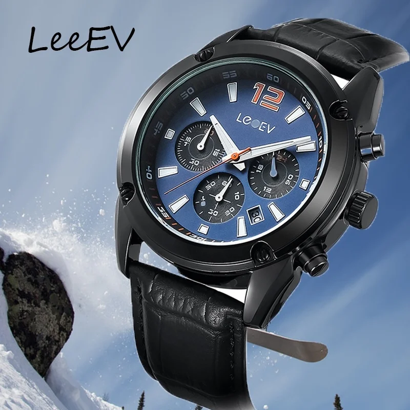 

Men Watch Leather Business Quartz Watch Clock Men Creative Army Military Wrist Watches for Male