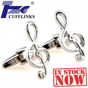 

Music Note With Stone Cufflink Cuff Link 2 Pairs Free Shipping Promotion