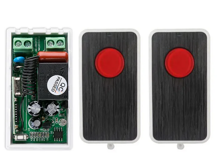 

NEW AC220V 1CH RF Remote Control Switch System teleswitch 2X Transmitter + 1 X Receiver 1ch relay smart home z-wave 315/433 MHZ