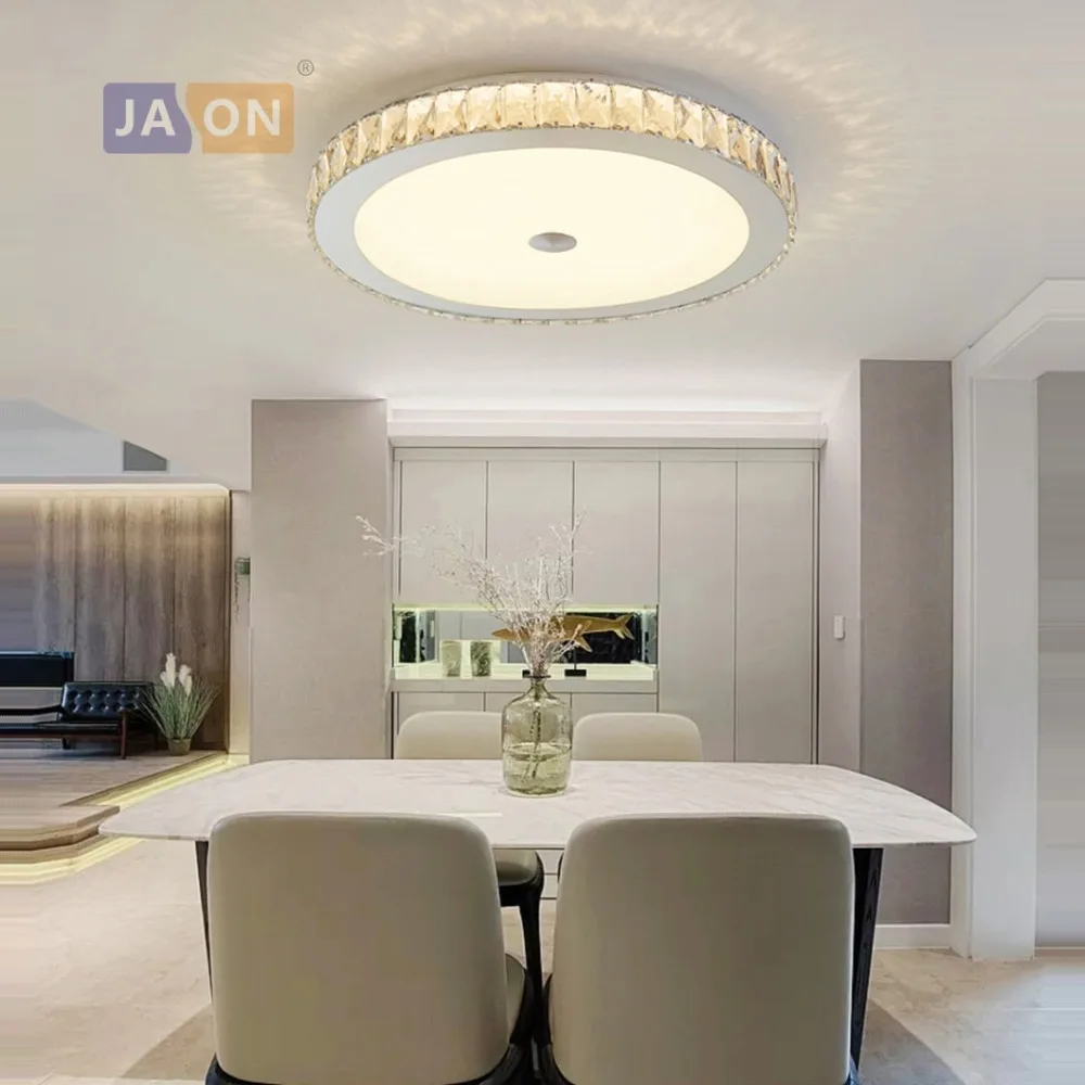 

LED Modern Square Round Crystal Stainless Steel LED Lamp.LED Light.Ceiling Lights.LED Ceiling Light.Ceiling Lamp For Foyer