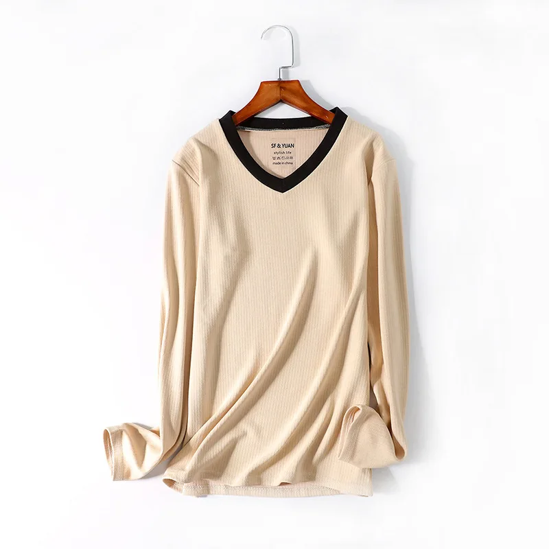 Autumn fashion women's bottoming shirt Cotton V neck