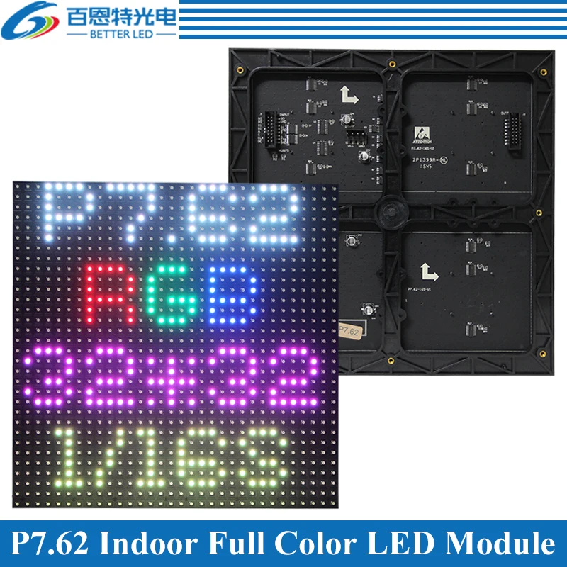 

Customized P7.62 LED display module Indoor 244*244mm 32*32 pixels 1/16 Scan RGB Full color P7.62 LED display panel module