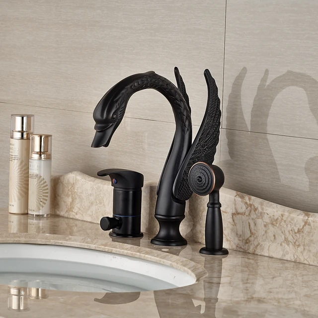 Whole And Retail Promotion Modern Oil Rubbed Bronze Swan Whole And Retail Promotion Modern Oil Rubbed Bronze Swan Bathroom Tub Faucet W Hand Shower