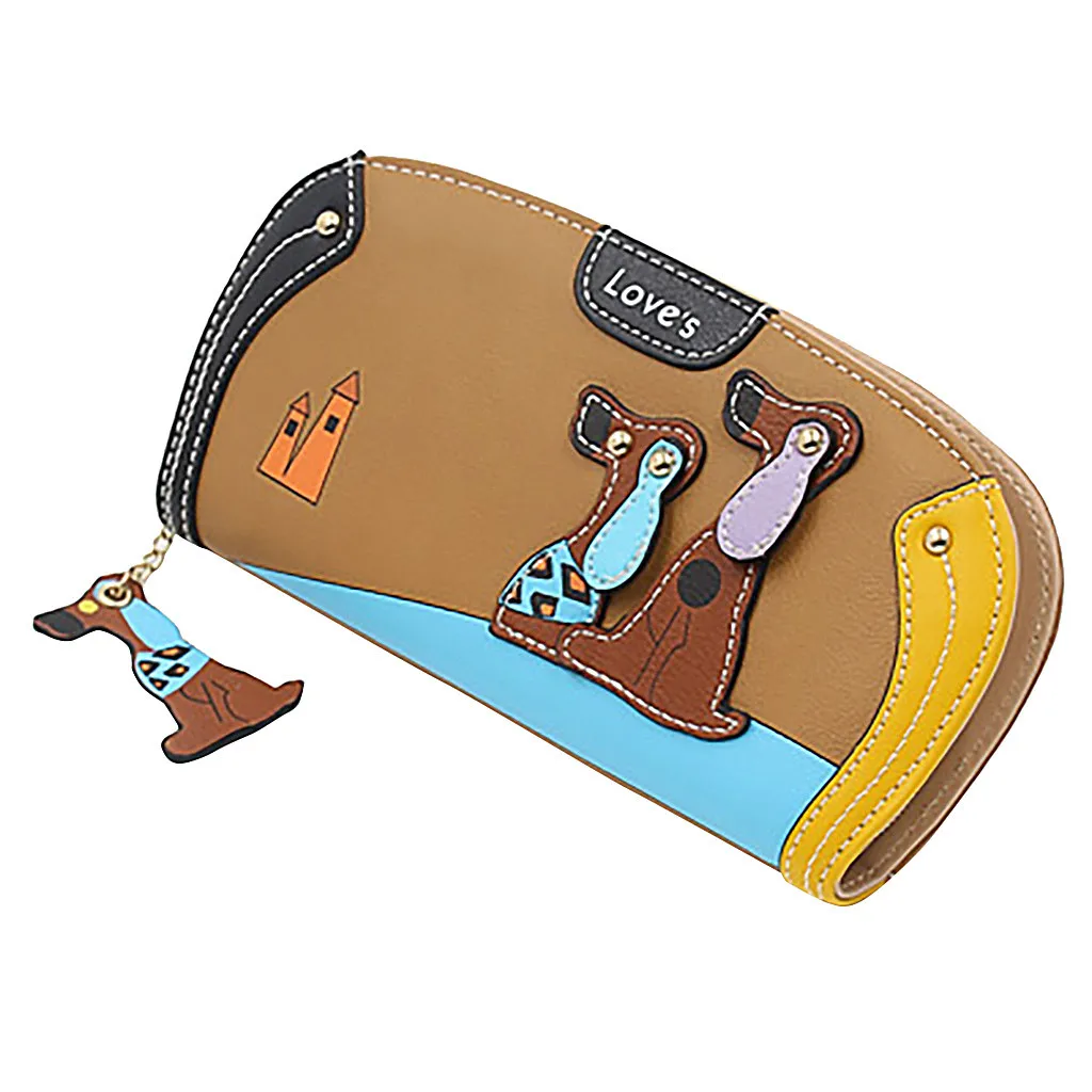 Aelicy роскошный высококачественный Женский кошелек с рисунком собаки, креативный женский держатель для карт, повседневный женский клатч на молнии, кошелек для мелочи из искусственной кожи - Цвет: CO