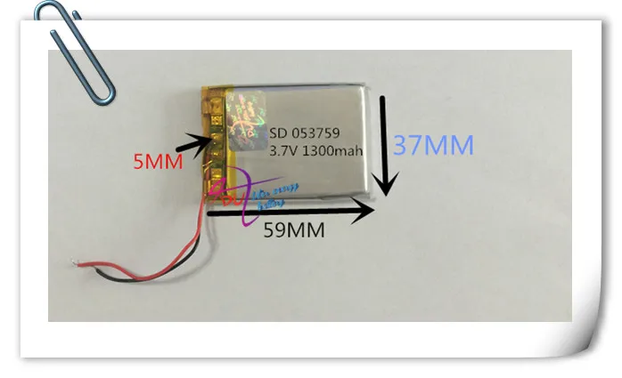

10 pcs 3.7V 1300mAh 503759 Lithium Polymer Li-Po Rechargeable Battery For MP4 MP5 GPS DVD mobile video PAD E-books tablet PC