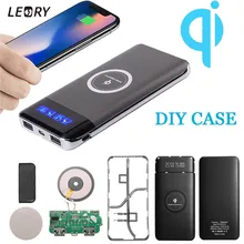2 in 1 10000mAh DIY QI Wireless Charger Power Bank Case with LED Display USB Type-c External Battery Pack Phone Charger Pad Case