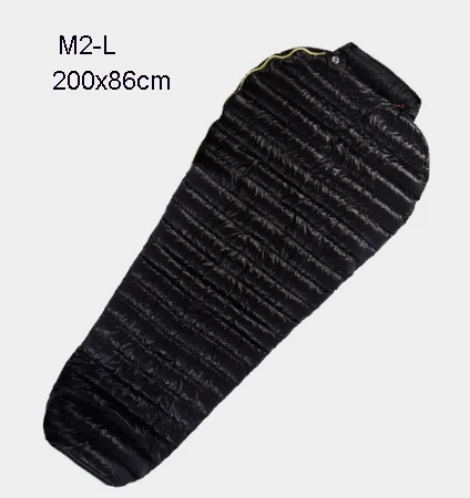 M2 Long Black AEGISMAX M2 Мумия 95% белый гусиный пух спальный мешок хороший Сверхлегкий Открытый Отдых пеший Туризм полностью подкладка структура - Цвет: M2 Long Black