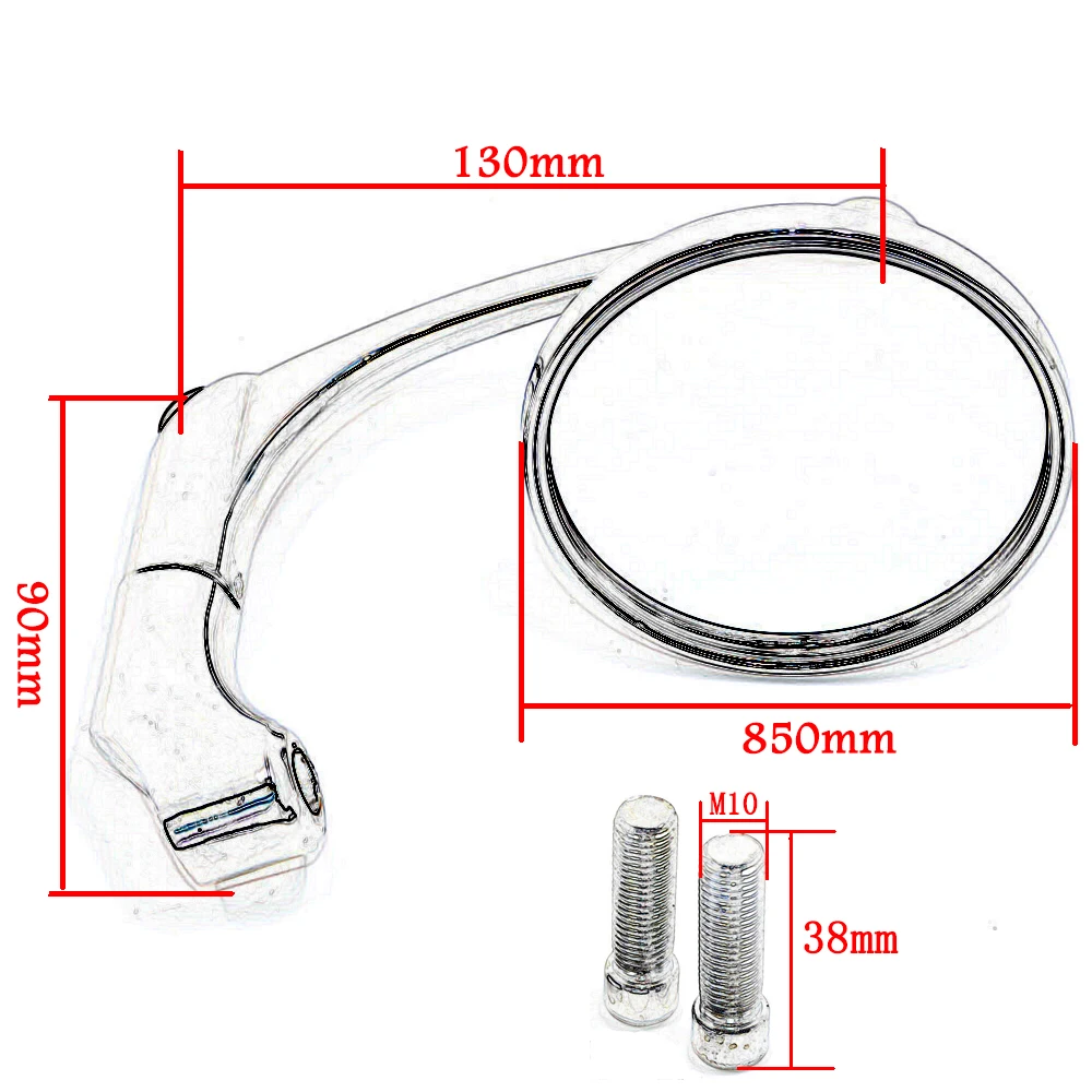 BJMOTO Универсальный мотоциклетный ЧПУ Алюминиевый Хром Задняя сторона Круглое Зеркало Ручка Бар торцевые зеркала с адаптером M10 для уличного велосипеда