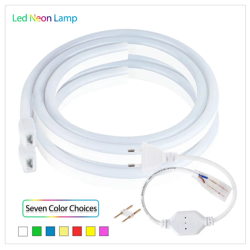 

10M Led Neon Light 220V 2835 120LEDs/m Flexible LED Strip Bar Neon Sign Lamp Waterproof Tube for Garden Patio Party Christmas