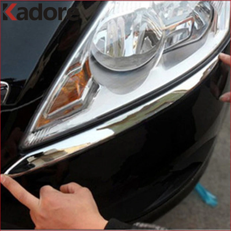 

For Ford Focus 2009 2010 2011 ABS Chrome Auto Front Head Light Lamp Eyebrows Trims Headlight Strips Bezel Exterior Accessories