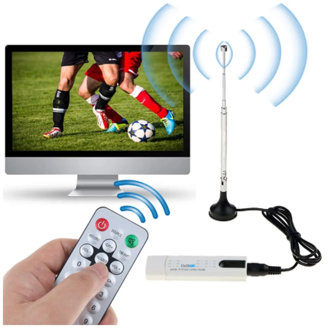 

Digital Satellite DVB-T2 DVB-T DVB-C USB TV Stick HDTV Receiver with Antenna Remote FM DAB SDR USB Dongle for Windows PC Laptop