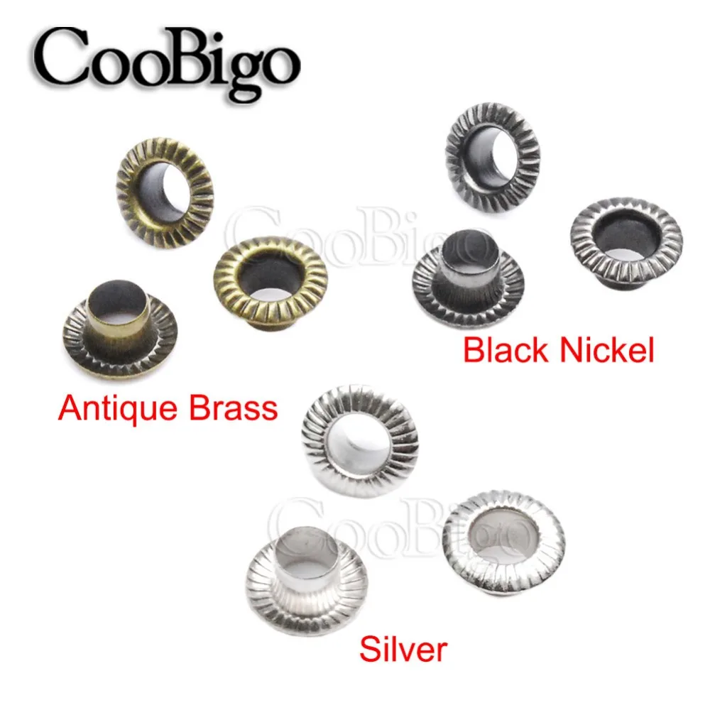 100pcs Assorted Color Metal Eyelets Buckle for Leathercraft DIY Crafts 4.5mm