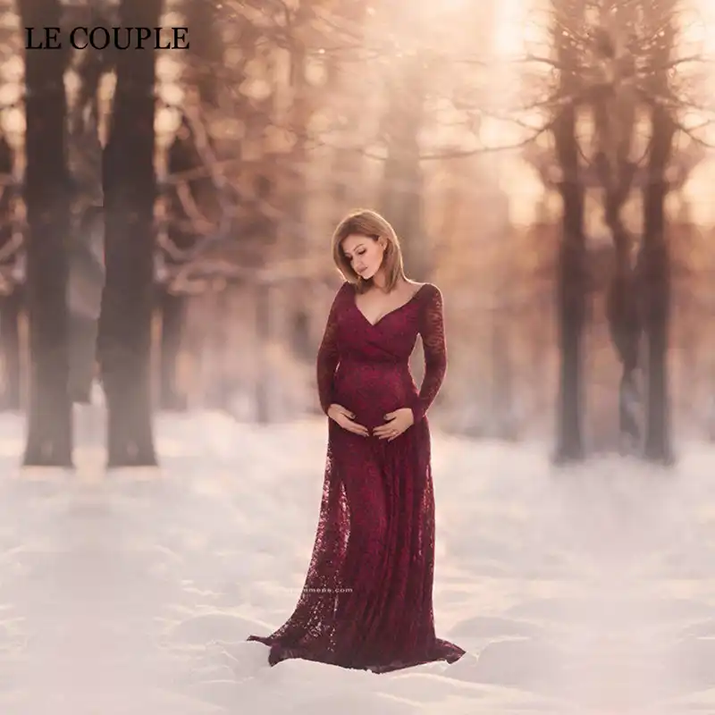 winter maternity photoshoot dress