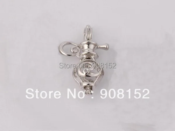 5pcs 18KGP Hip Flask Pearl Gem Beads Locket Cage, Aladdin Magic Pot Style Pendant Mountings/ Fittings for DIY Bracelet Necklace 5pcs 18KGP Hip Flask Pearl Gem Beads Locket Cage, Aladdin Magic Pot Style Pendant Mountings/ Fittings for DIY Bracelet Necklace