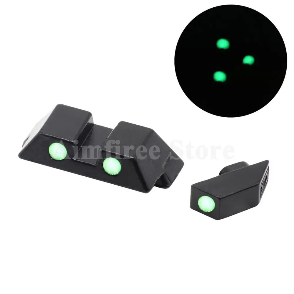 online Caça Pistola Revólver Glow In The Dark Night Sights Frontal e Traseira Vista Set Para Glock 17, 19, 22, 23, 24, 26, 27, 33, 34, 35