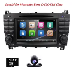 2 din Авторадио dvd-плеер автомобиля для Mercedes Benz C-Classs CLC W 203 CLK Class W 209 2004 2005 2006 2007 2011 2010 20082009 BT 3g