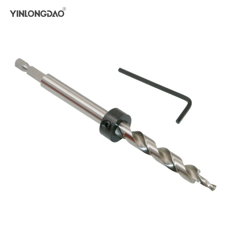 

9.5mm Hexagon handle Stepped Inclined Hole Locator Second-Order Drill Replacement Twist Step Stop Collar Pocket Hole Power Tools